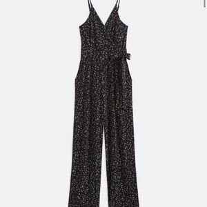 Kaileigh Black and White Speckled Jumpsuit